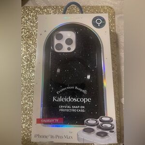Kaleidoscope Glitter Black Case for iPhone 16 Pro Max